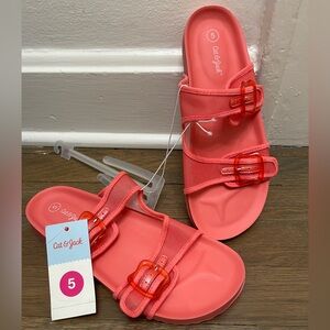 NWT Cat & Jack Girls Kids Slide Sandals. Size 5
